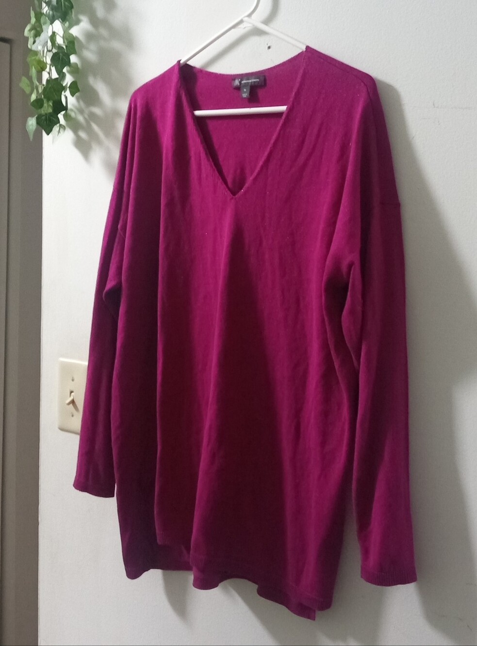 Inc International Concepts Fuchsia V-Neck Long Sleeve Sweater XL